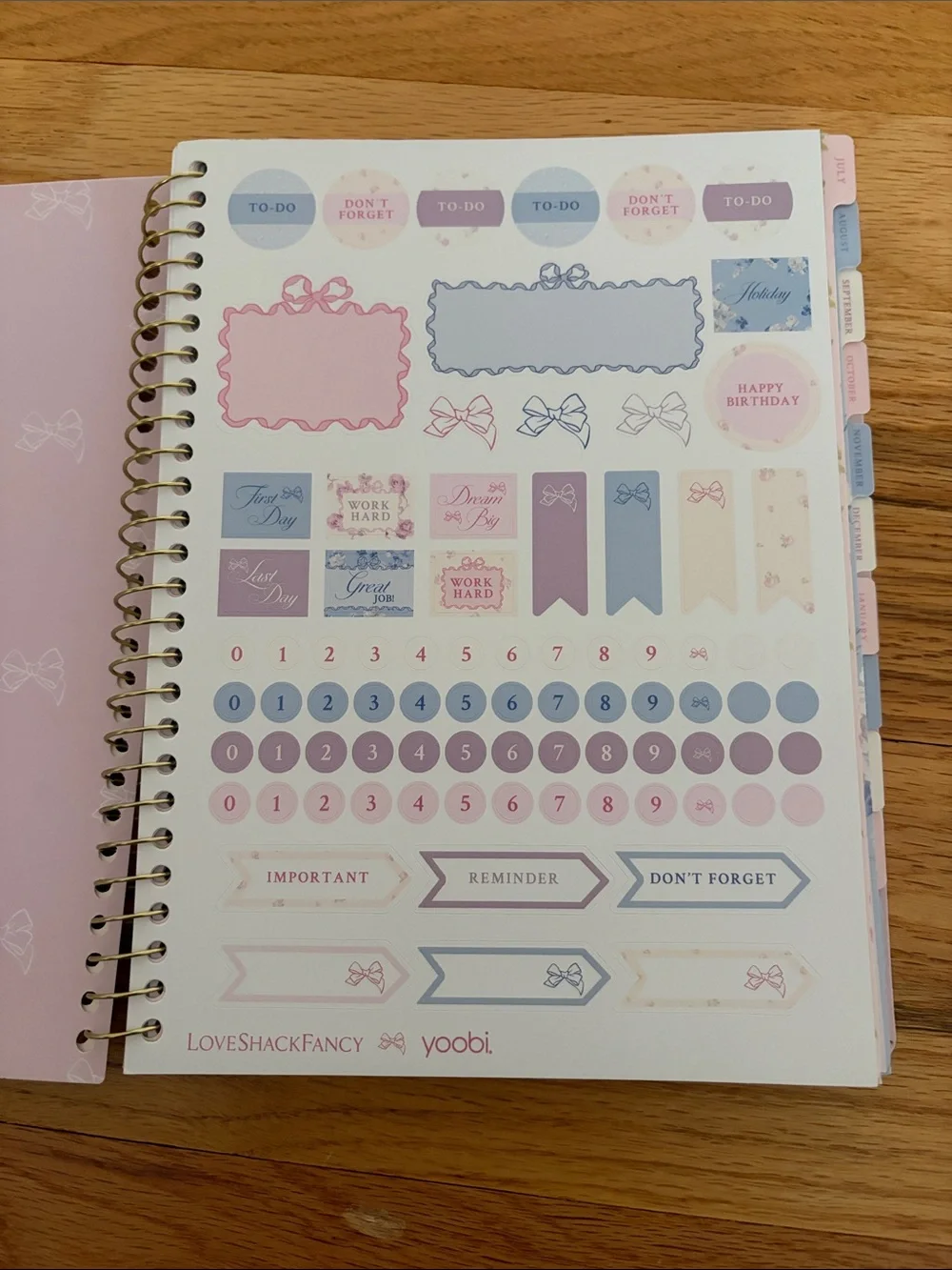 LoveShackFancy Pink & Gold 2026–2027 Spiral Planner